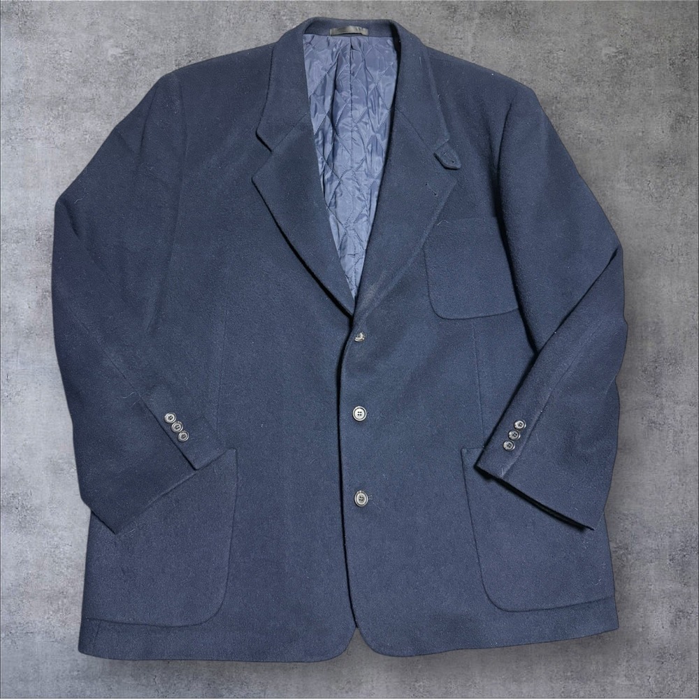 Vintage LL Bean‎ Mens Blue Wool Insulated Sport Coat Blazer Jacket Size XL T USA